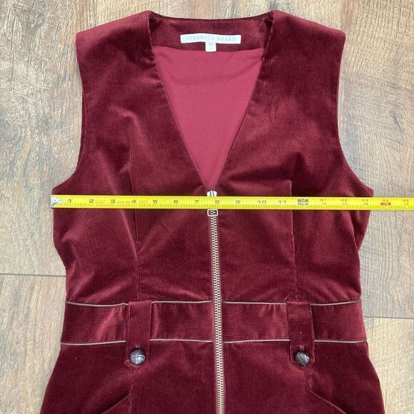 Veronica Beard Orial Corduroy Sleeveless Mini Dress Bordeaux Burgundy Red sz 4 - Picture 6 of 9